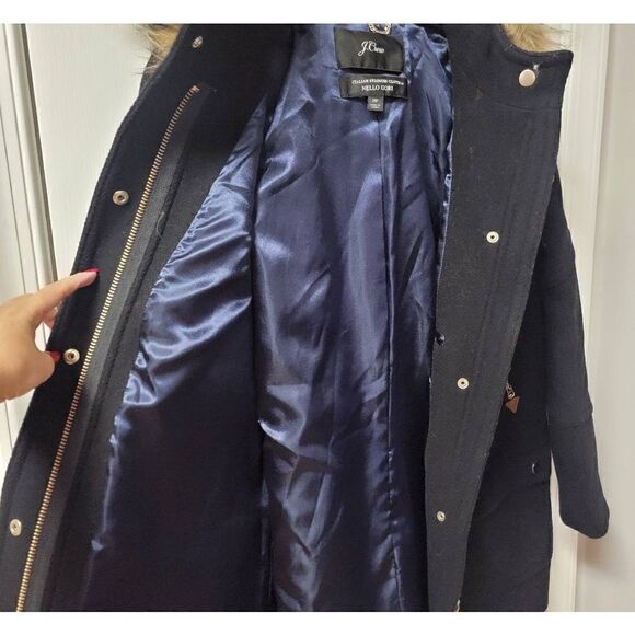 J.Crew Wool Blend Chateau Parka Hooded Coat 2 - Picture 6 of 12